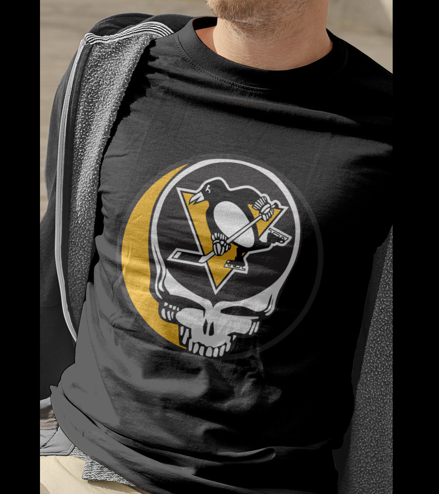 Pittsburgh Penguins And Grateful Dead Logo Mashup For Fans T-Shirt