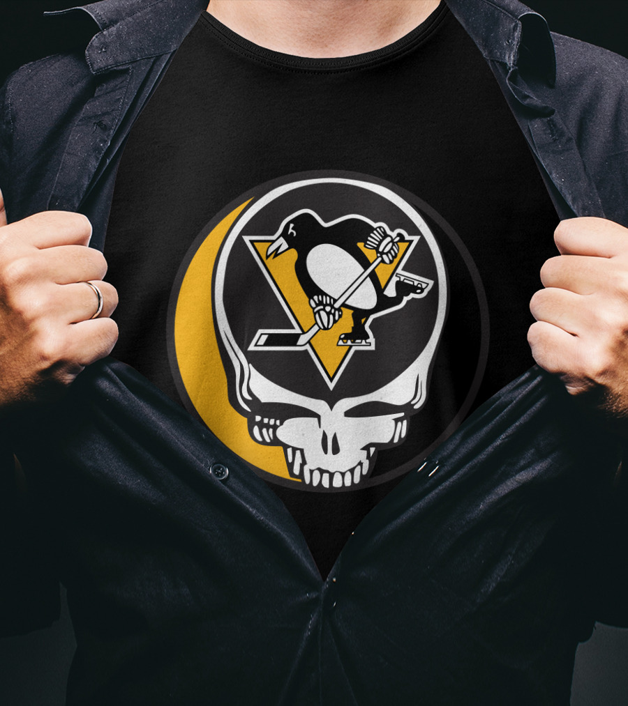 Pittsburgh Penguins And Grateful Dead Logo Mashup For Fans T-Shirt