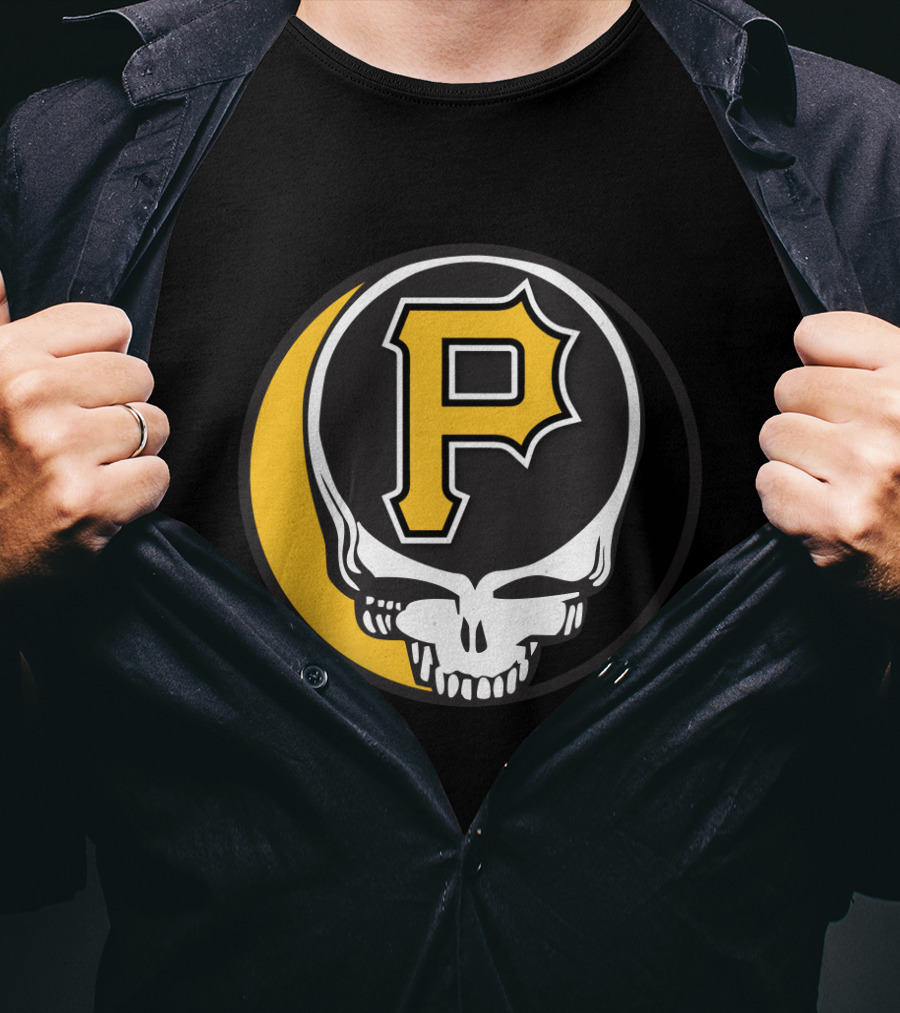 Grateful Dead Skull With Pittsburgh Pirates Logo For Fans T-Shirt