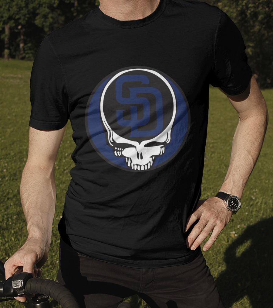 Grateful Dead San Diego Padres Fans Skull Logo Fusion T-Shirt