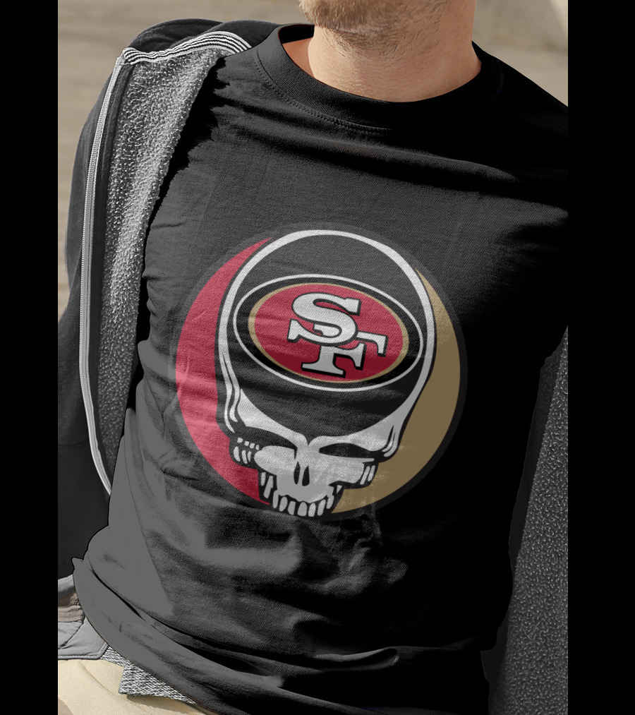 Grateful Dead Skull With San Francisco 49ers Sf Logo For Fans T-Shirt