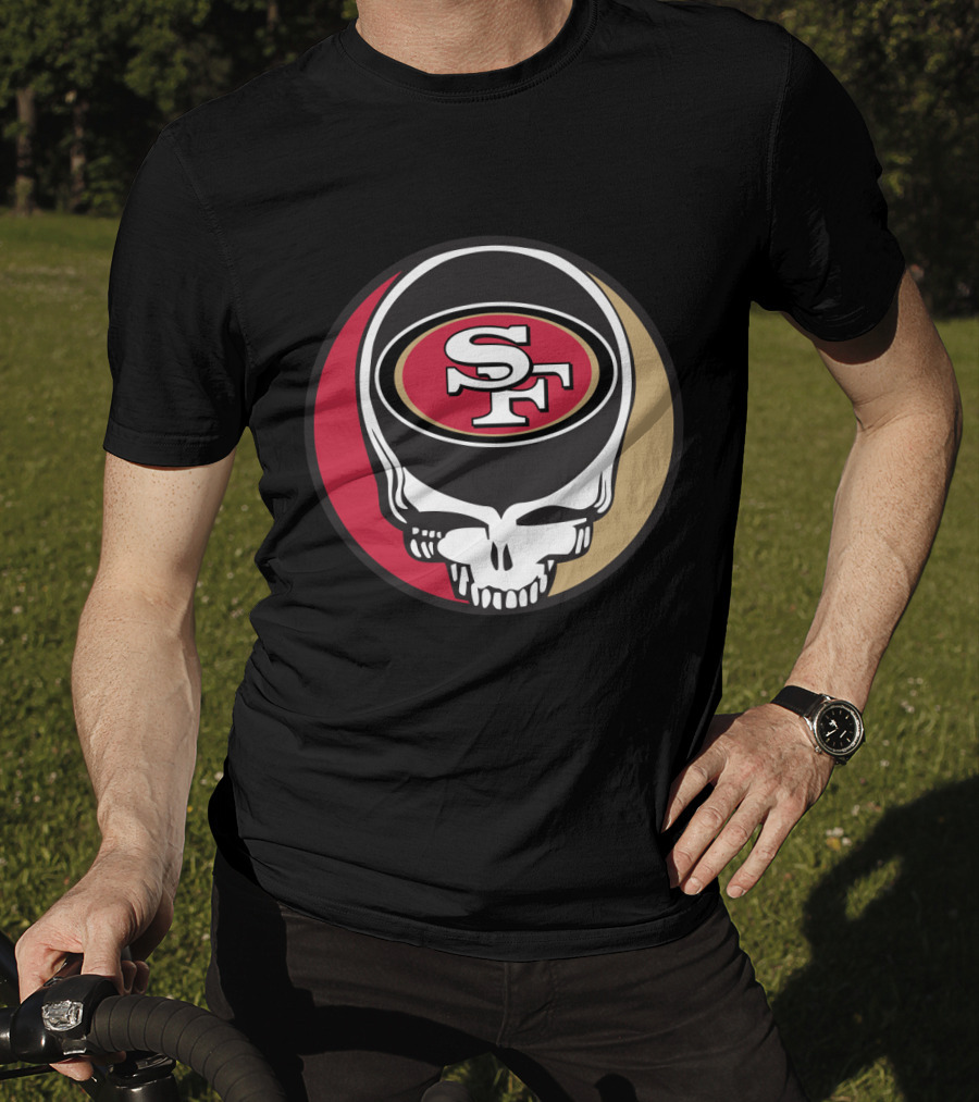 Grateful Dead Skull With San Francisco 49ers Sf Logo For Fans T-Shirt