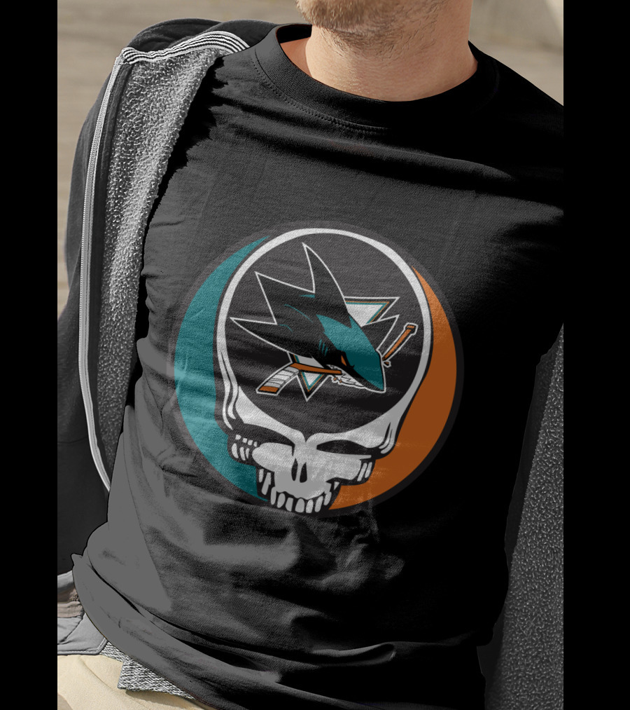 San Jose Sharks And Grateful Dead Skull Logo Fusion For Dedicated Fans T-Shirt