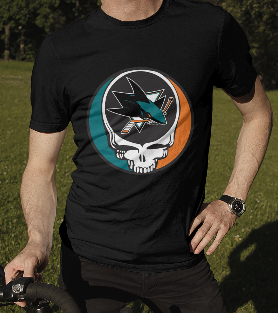 San Jose Sharks And Grateful Dead Skull Logo Fusion For Dedicated Fans T-Shirt