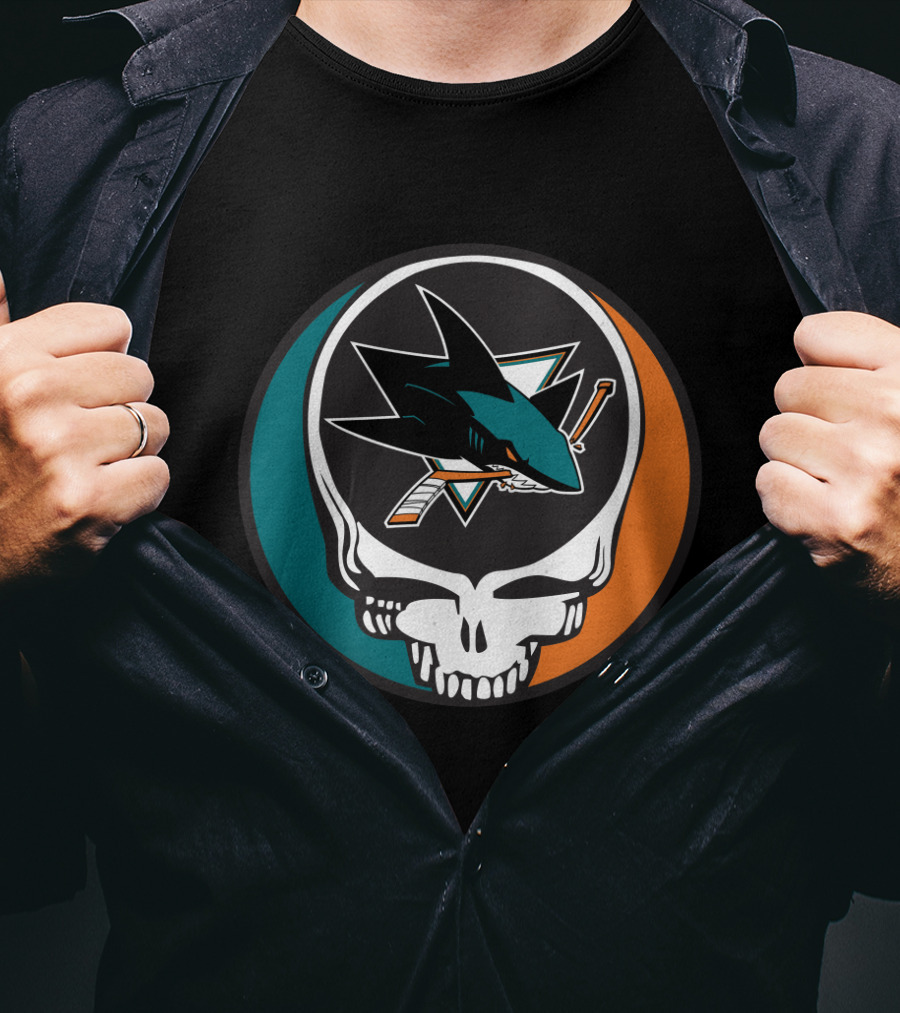 San Jose Sharks And Grateful Dead Skull Logo Fusion For Dedicated Fans T-Shirt