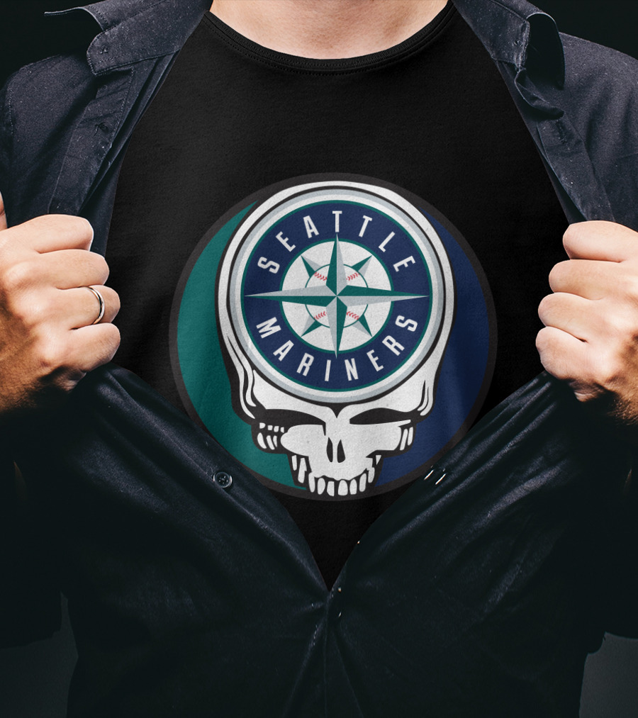Seattle Mariners Grateful Dead Skull Baseball Mashup T-Shirt