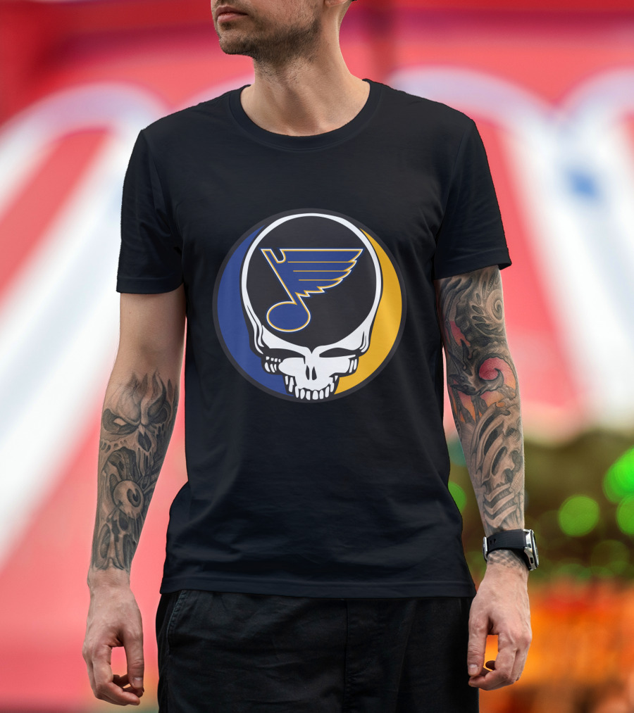 Grateful Dead St. Louis Blues Skull Logo Fusion T-Shirt