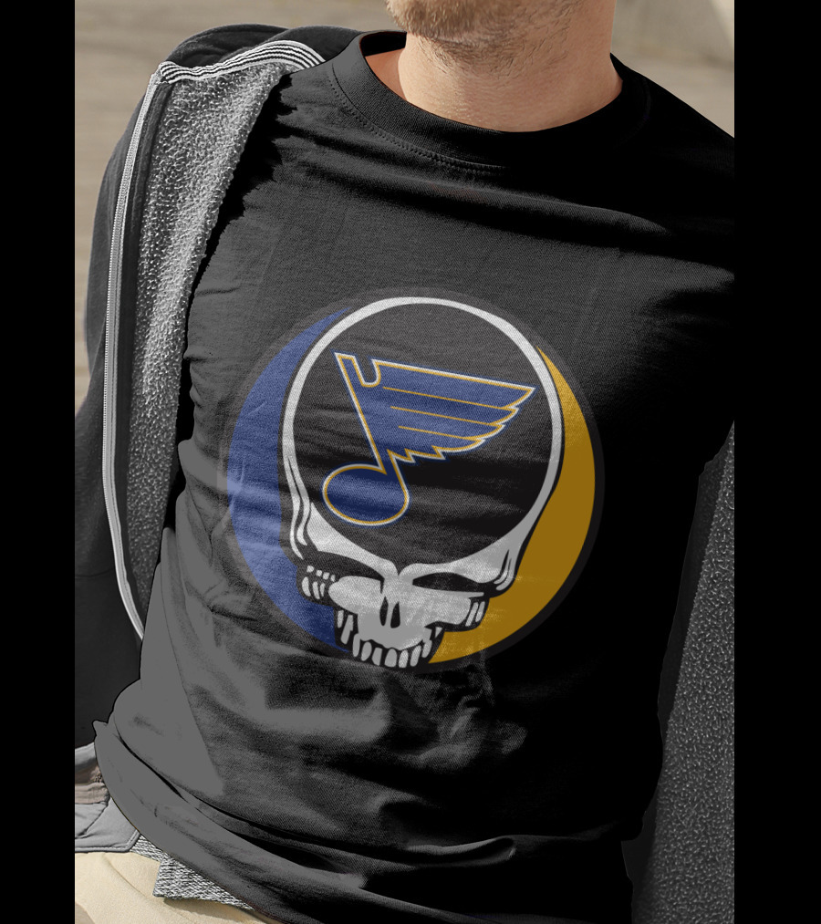 Grateful Dead St. Louis Blues Skull Logo Fusion T-Shirt