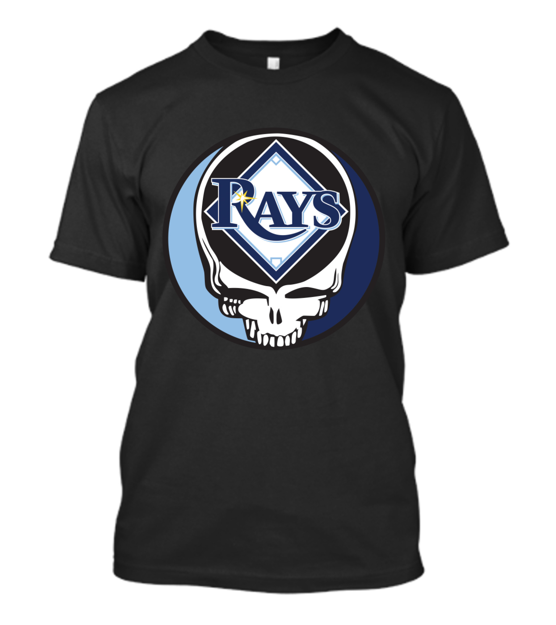 Grateful Dead Skull With Tampa Bay Rays Logo For Fans T-Shirt