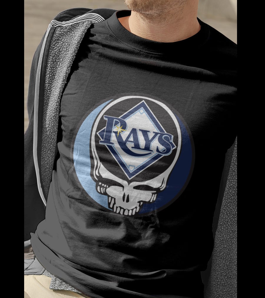 Grateful Dead Skull With Tampa Bay Rays Logo For Fans T-Shirt