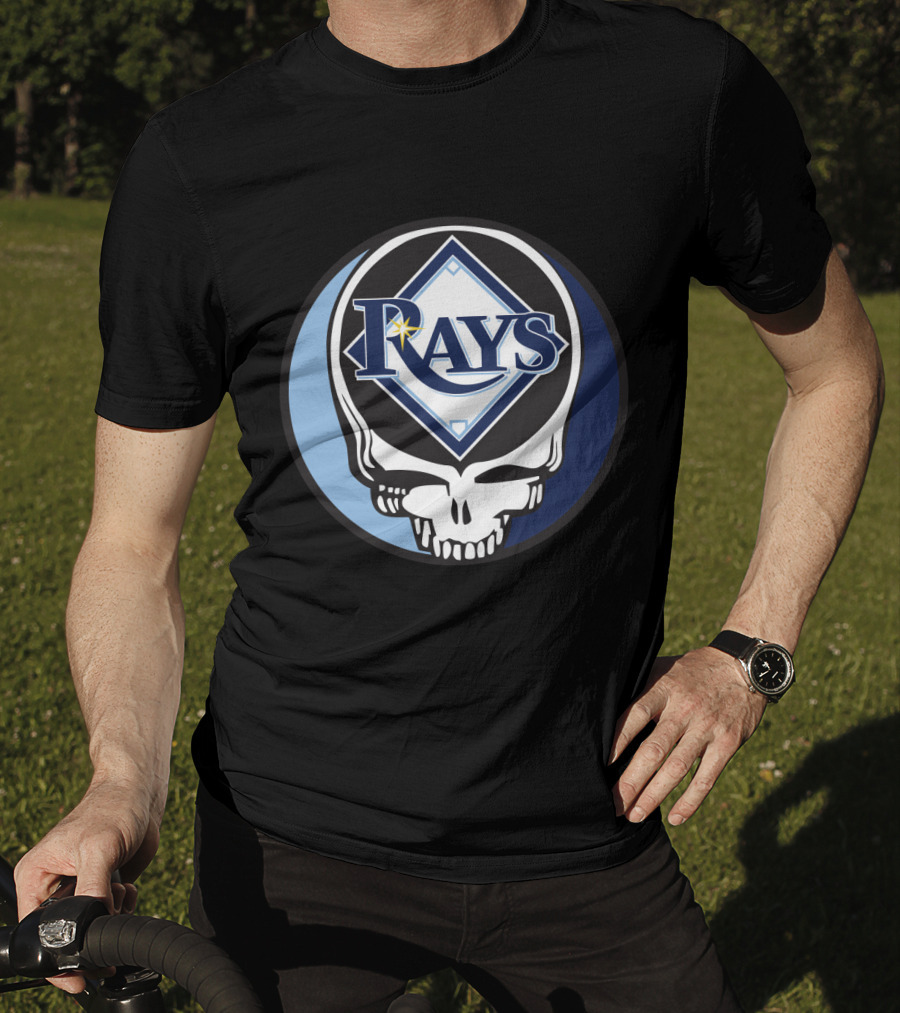 Grateful Dead Skull With Tampa Bay Rays Logo For Fans T-Shirt