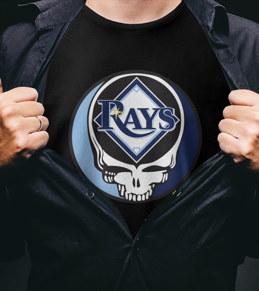 Grateful Dead Skull With Tampa Bay Rays Logo For Fans T-Shirt