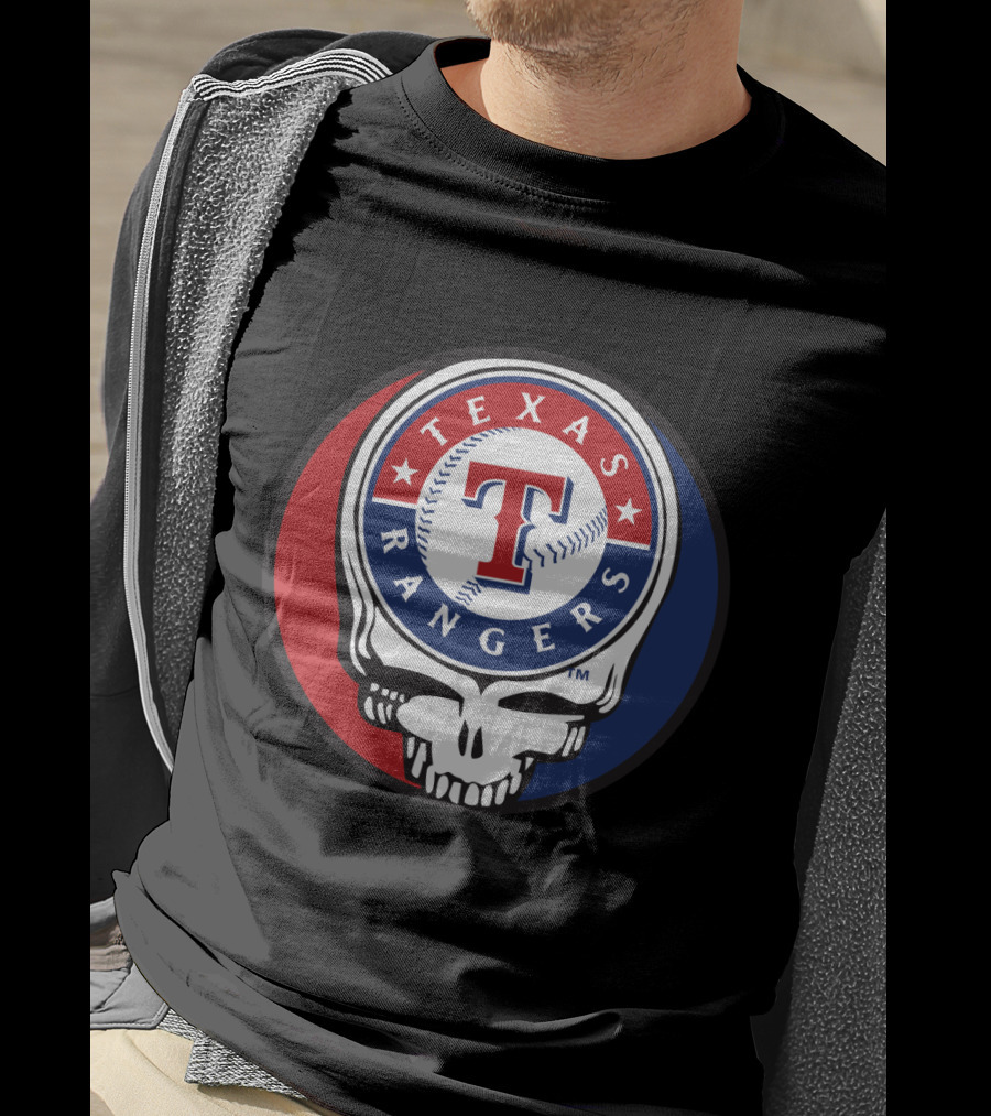 Texas Rangers Baseball Skull Grateful Dead-Inspired T-Shirt