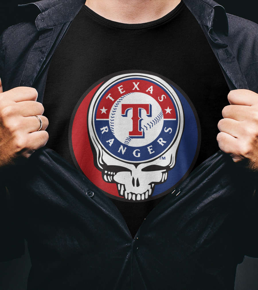 Texas Rangers Baseball Skull Grateful Dead-Inspired T-Shirt