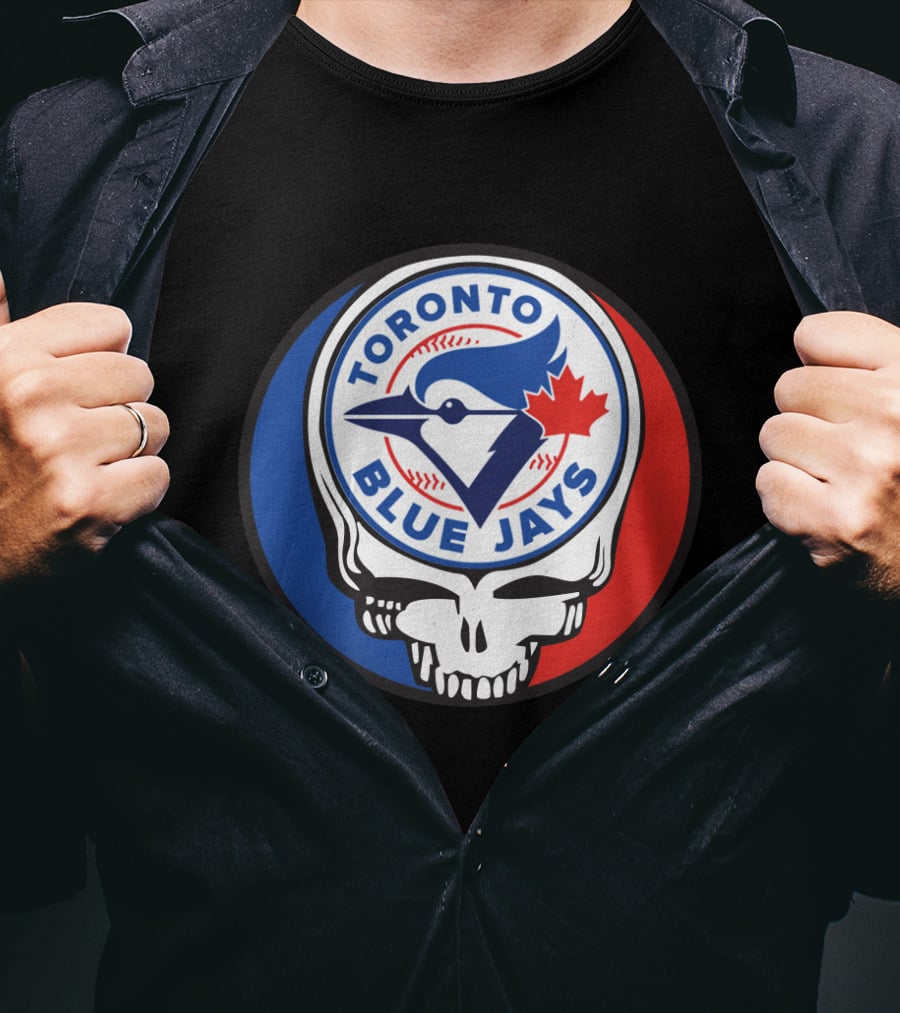 Toronto Blue Jays Grateful Dead Fan Logo Fusion T-Shirt