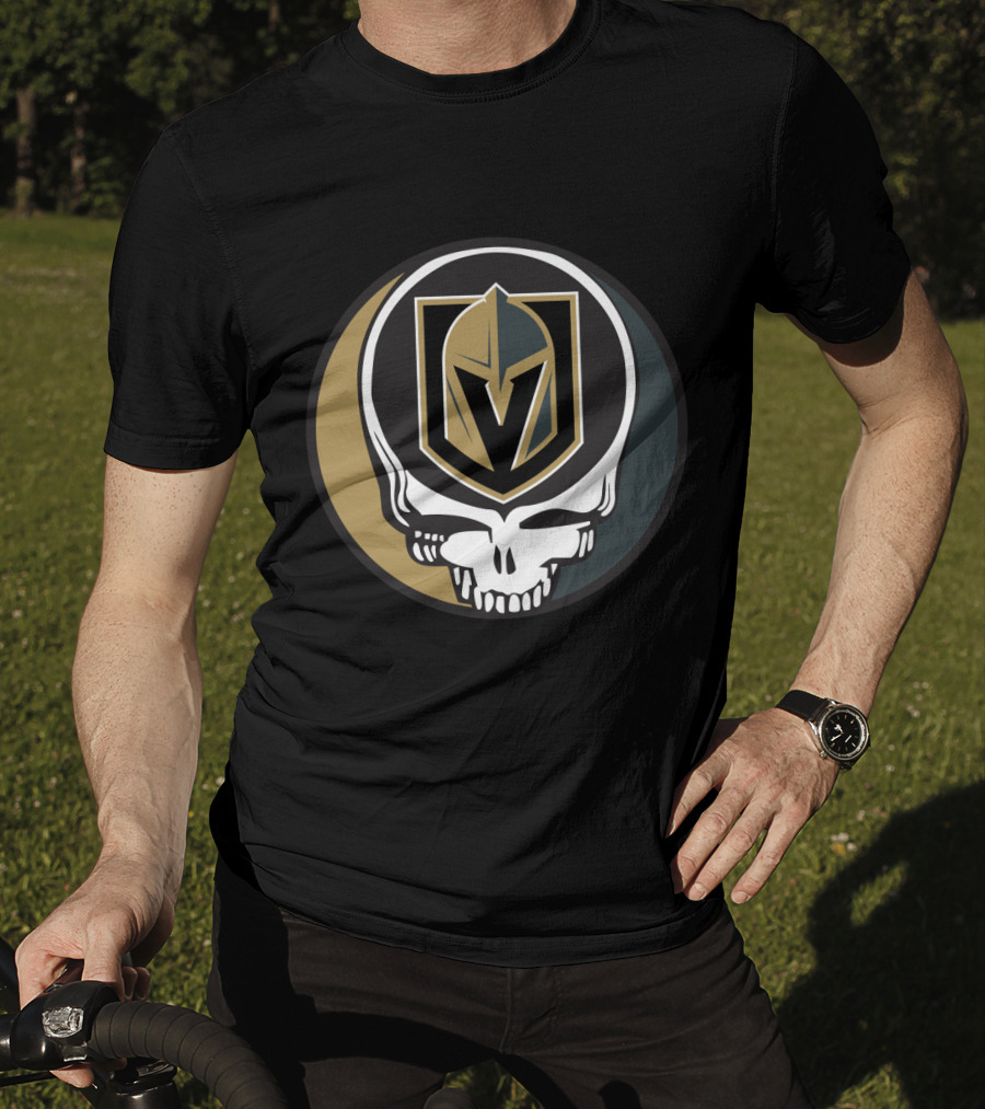 Grateful Dead Skull With Vegas Golden Knights Helmet T-Shirt