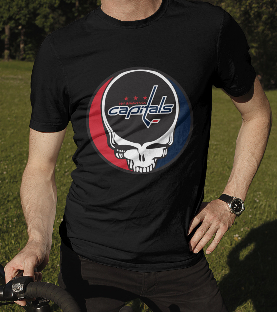 Washington Capitals Steal Your Face Hockey Skull T-Shirt