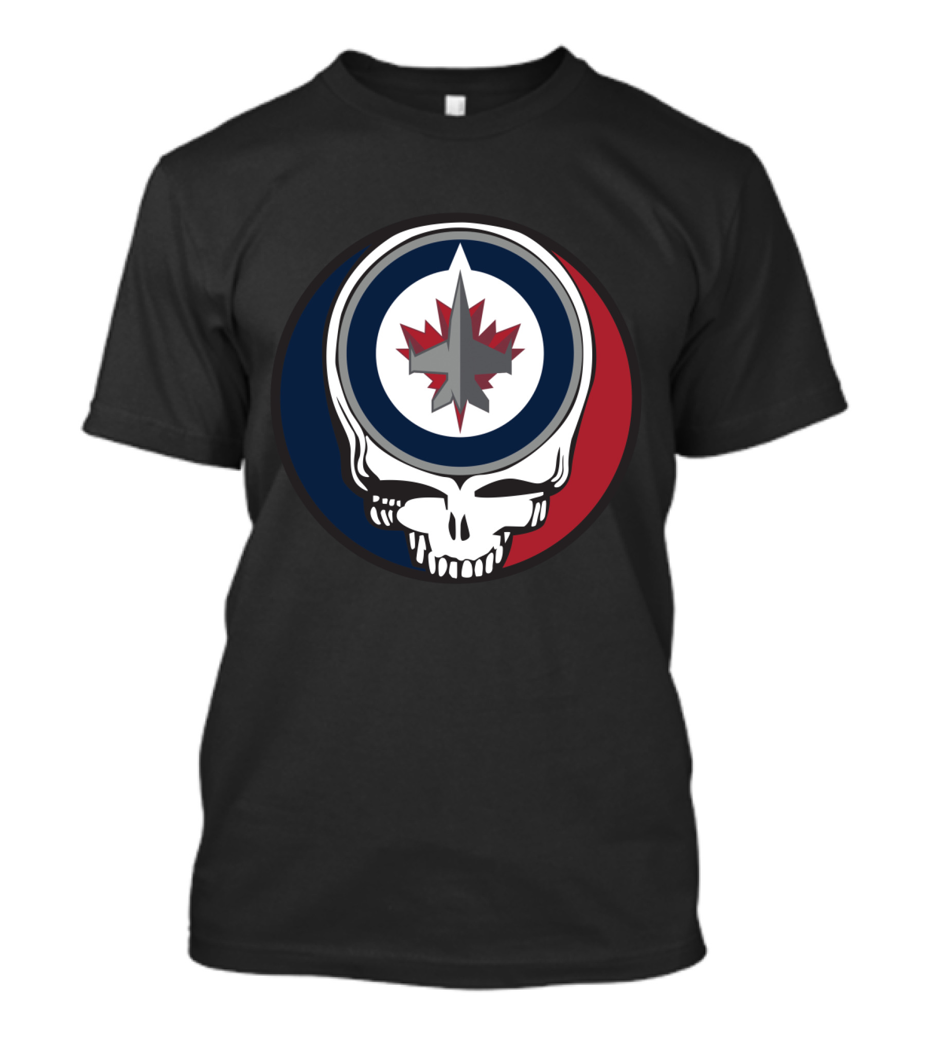 Grateful Dead Skull With Winnipeg Jets Logo For Fans T-Shirt