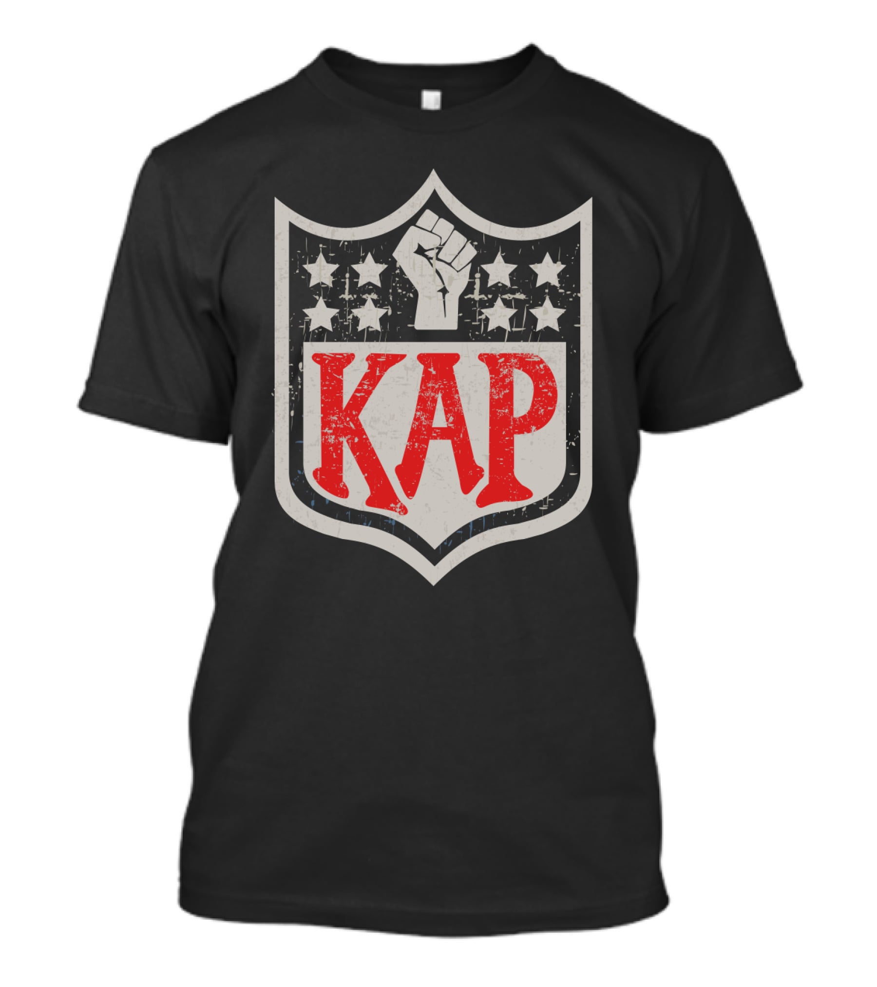 Kap Raised Fist Nfl Style Stars T-Shirt