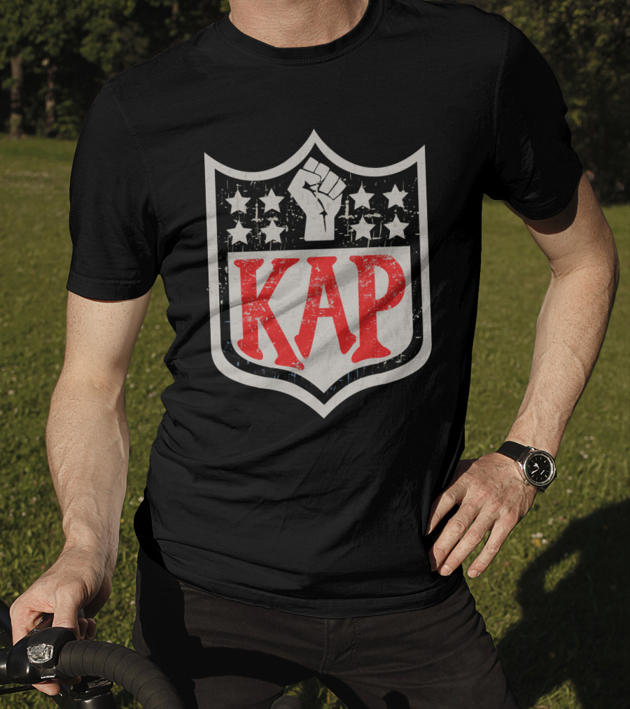 Kap Raised Fist Nfl Style Stars T-Shirt