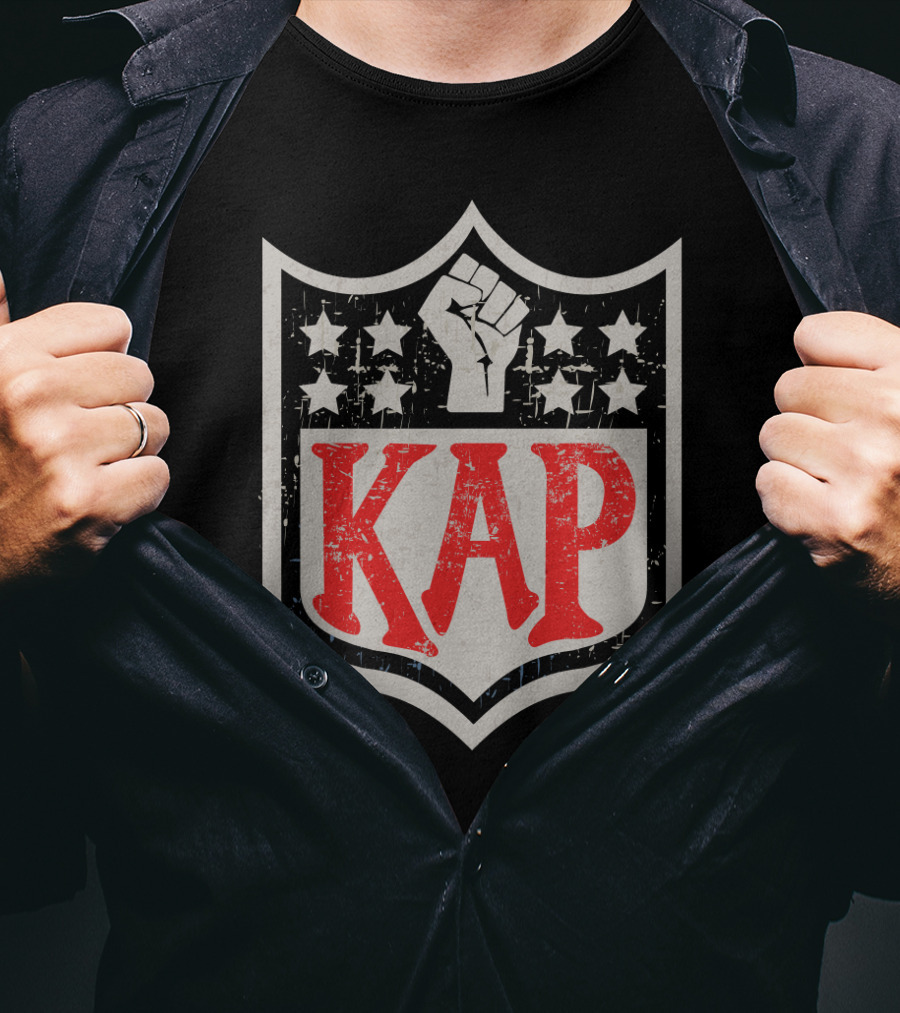 Kap Raised Fist Nfl Style Stars T-Shirt