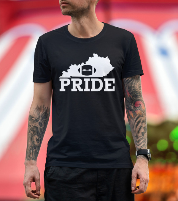 Premium T-Shirt: Kentucky State Outline Football Pride T-Shirt Kentucky State Outline Football Pride T-Shirt