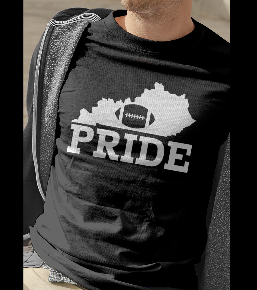 Kentucky State Outline Football Pride T-Shirt