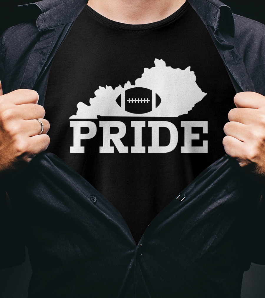 Kentucky State Outline Football Pride T-Shirt