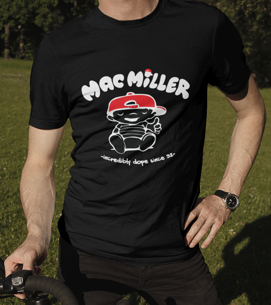 Mac Miller Incredibly Dope Since 92 Red Cap Cartoon Character T-Shirt