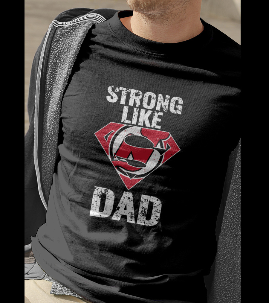 Strong Like Dad New Jersey Devils Superman T-Shirt