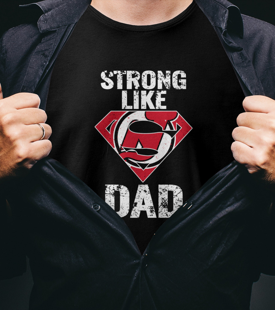 Strong Like Dad New Jersey Devils Superman T-Shirt