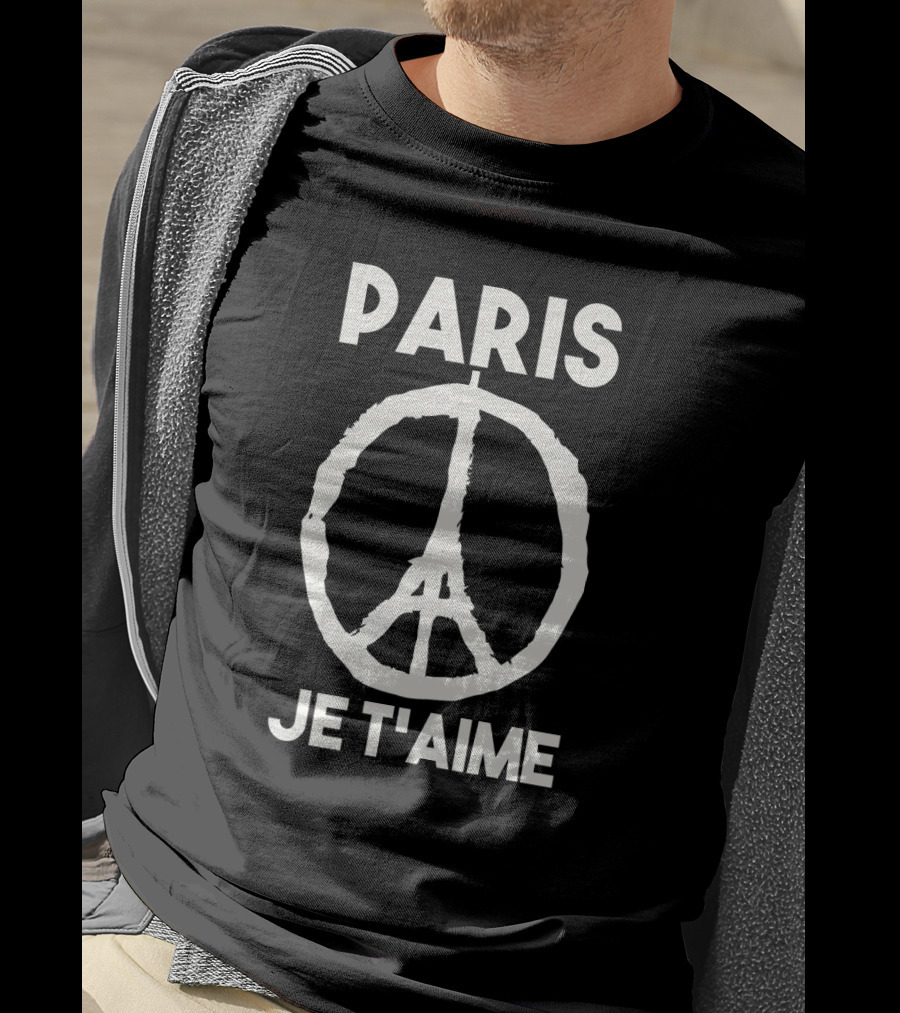 Paris Je T'aime Peace Symbol Eiffel Tower Integration T-Shirt