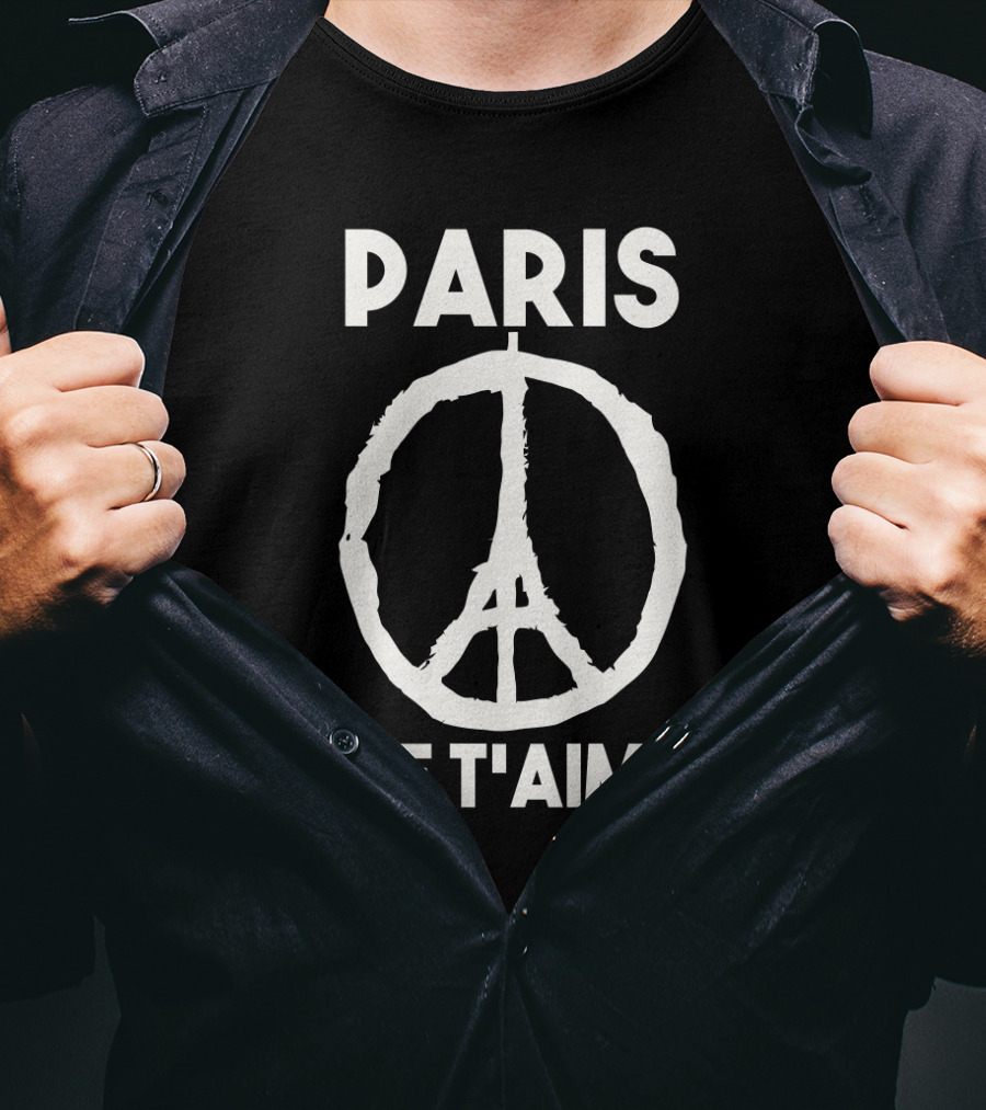 Paris Je T'aime Peace Symbol Eiffel Tower Integration T-Shirt
