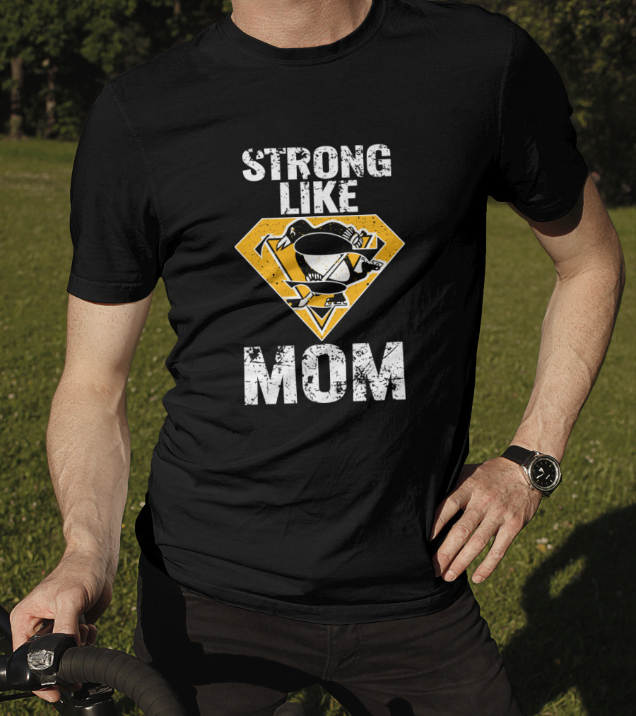 Strong Like Mom Pittsburgh Penguins Superhero T-Shirt