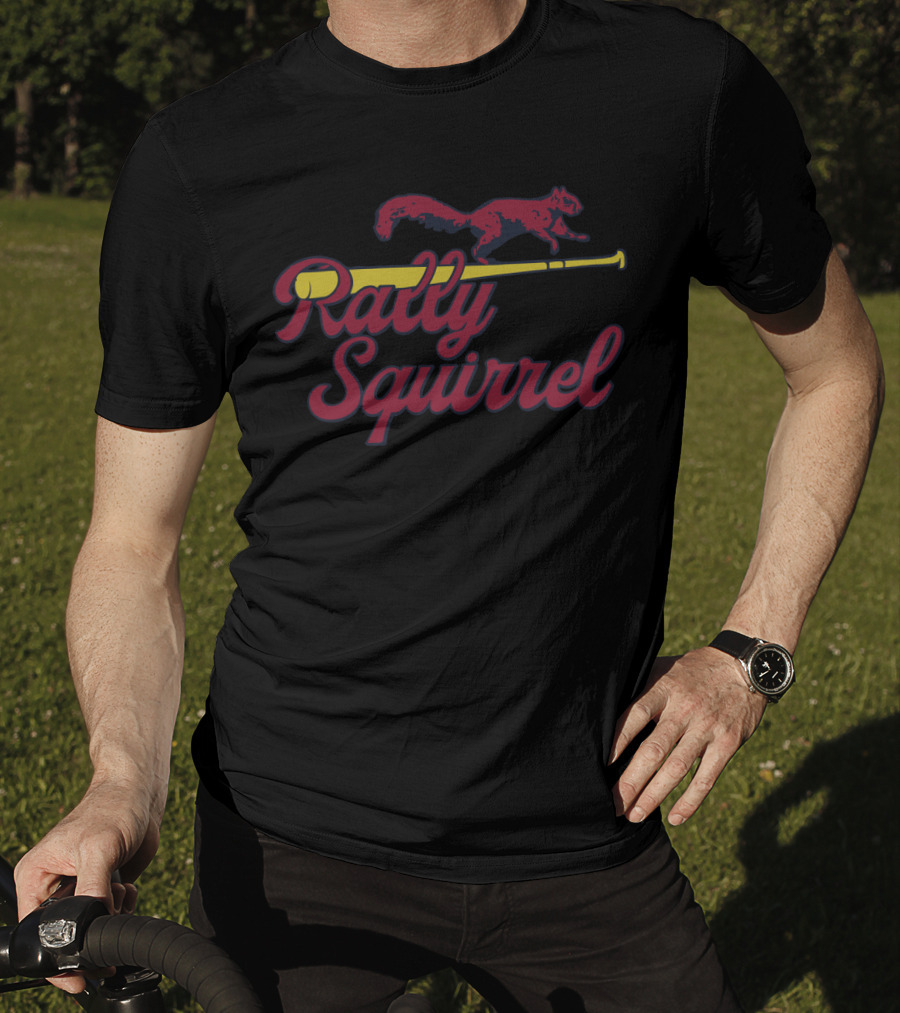 Rally Squirrel Baseball Bat St. Louis Cardinals Fans T-Shirt