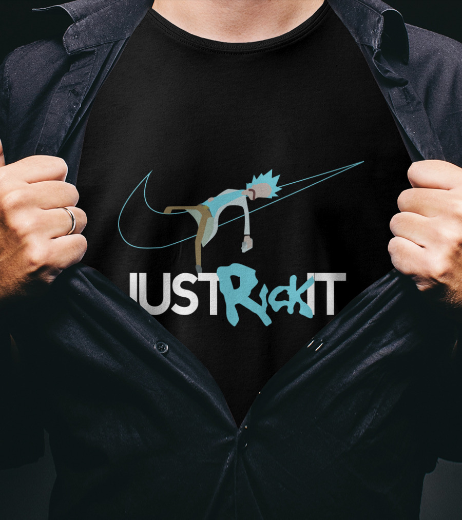 Rick And Morty Just Rick It Swoosh Spoof T-Shirt