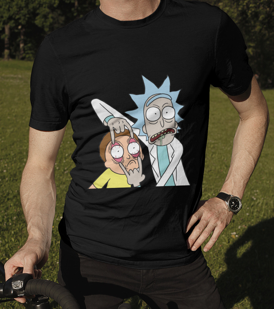 Rick And Morty Screaming Eye-Popping Gesture T-Shirt