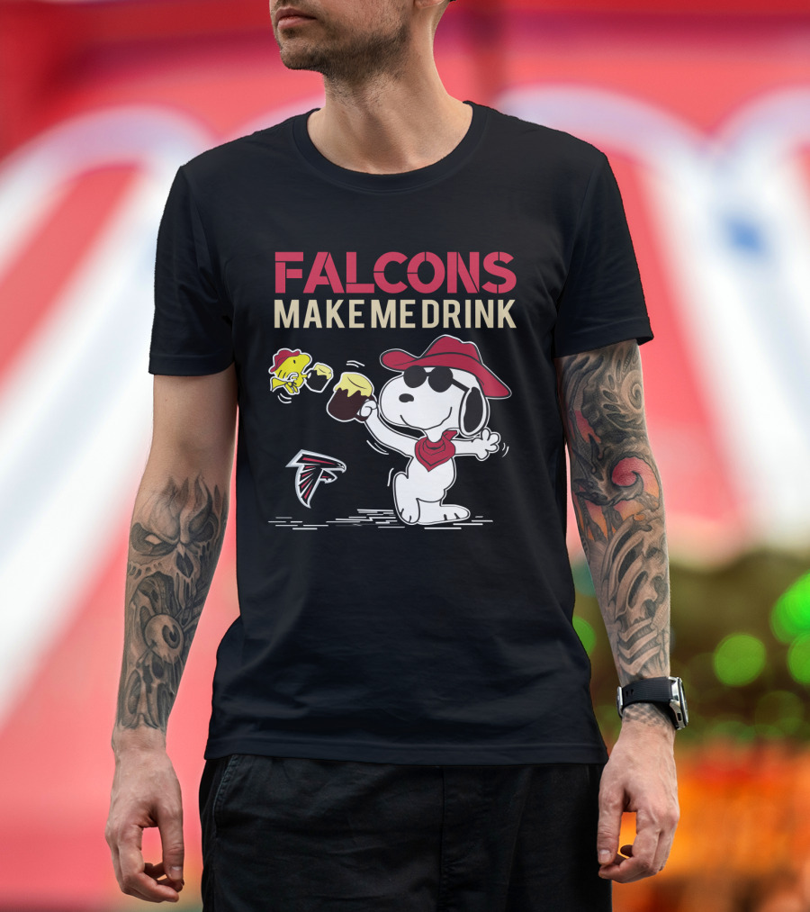 Snoopy Falcons Make Me Drink Atlanta Falcons Fans T-Shirt