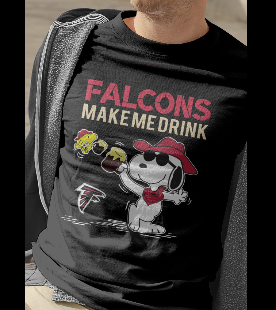 Snoopy Falcons Make Me Drink Atlanta Falcons Fans T-Shirt