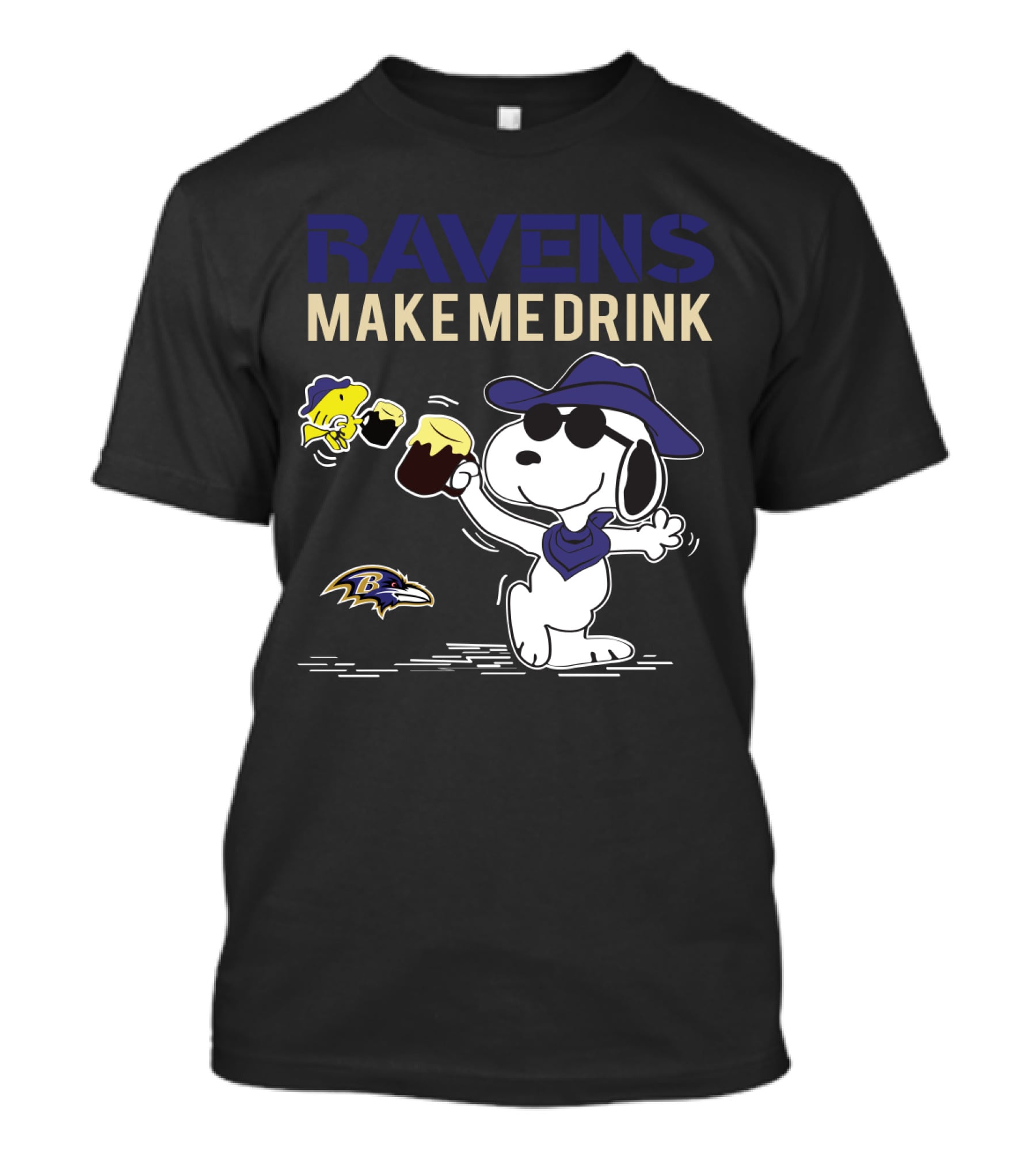 Ravens Make Me Drink Snoopy Baltimore Ravens Fans T-Shirt