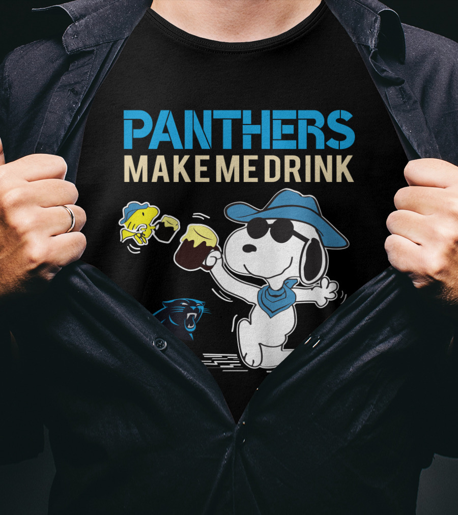 Panthers Make Me Drink Snoopy Carolina Panthers Fans T-Shirt