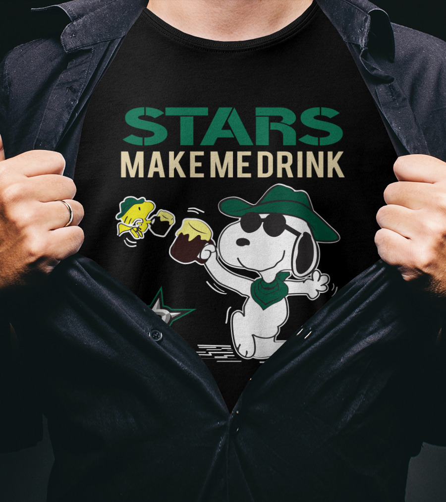 Dallas Stars Make Me Drink Snoopy Hockey Fan T-Shirt