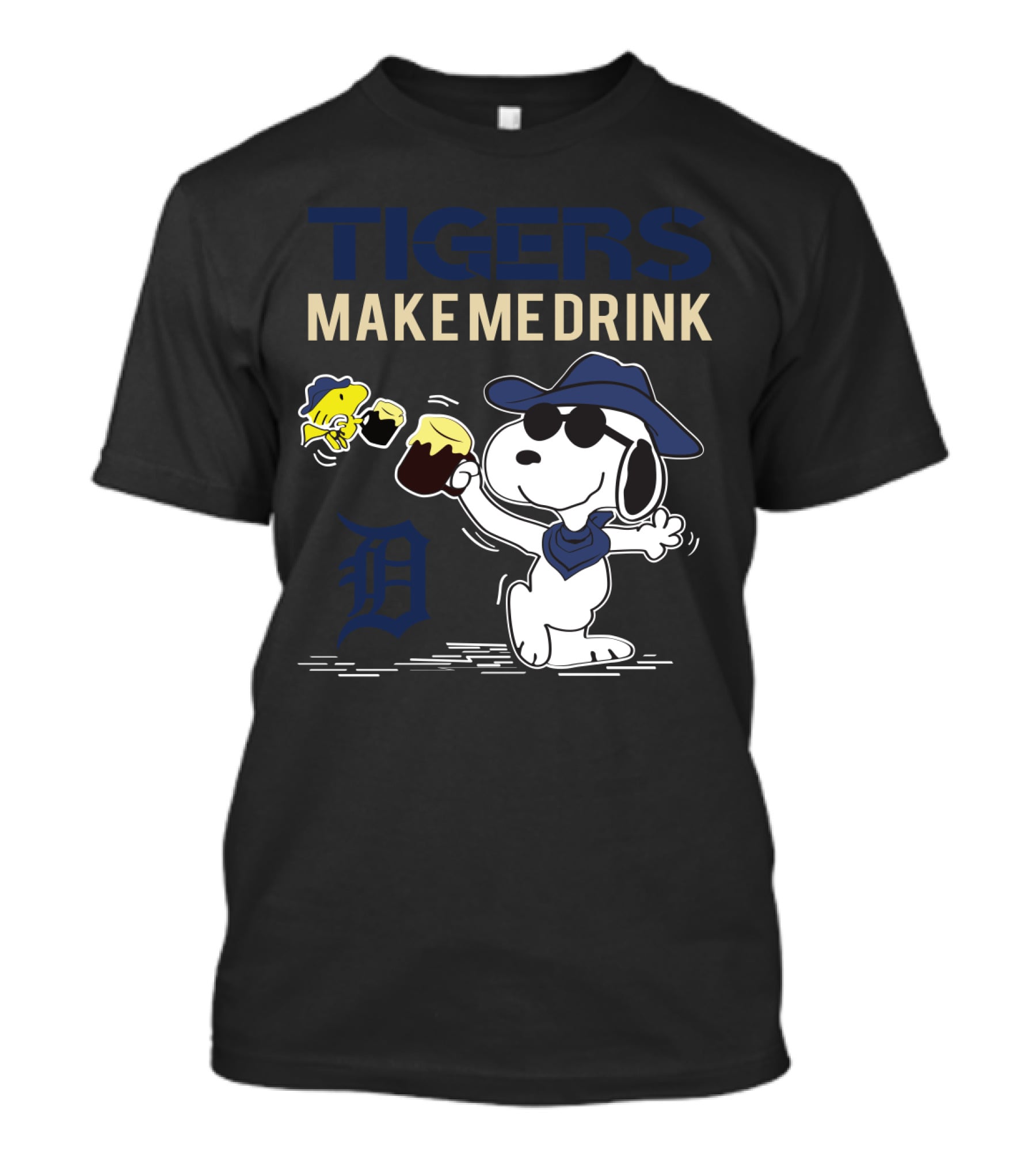 Tigers Make Me Drink Snoopy With Detroit T-Shirt