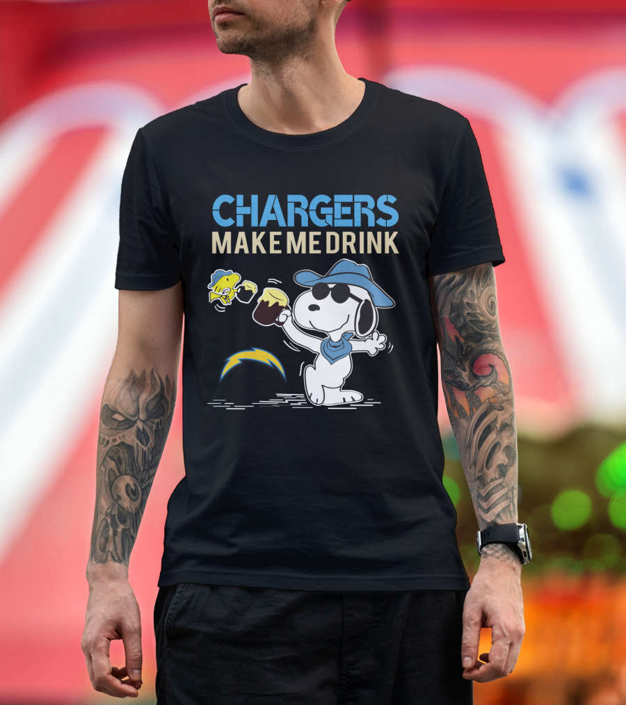 Snoopy Chargers Make Me Drink Los Angeles Fans T-Shirt