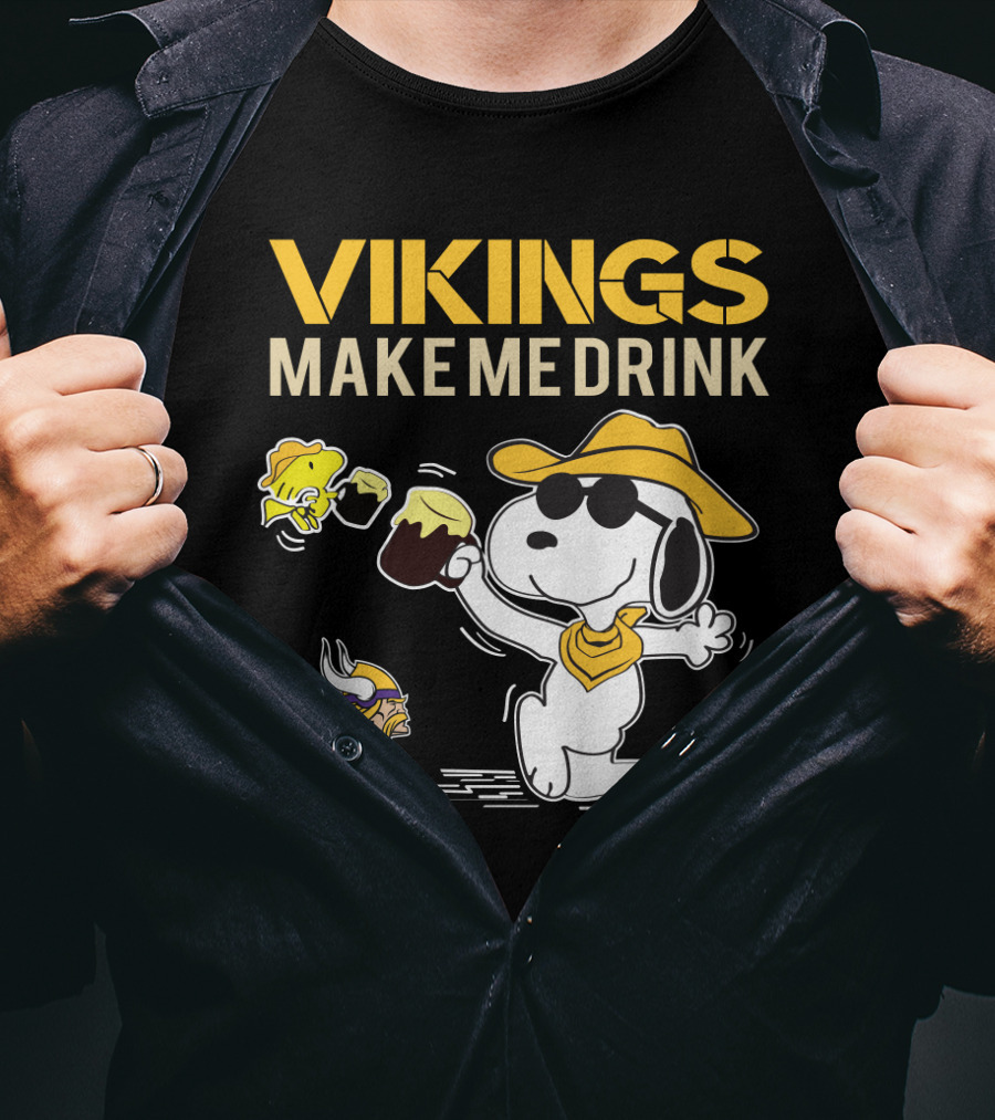 Snoopy Vikings Make Me Drink Minnesota Fans T-Shirt