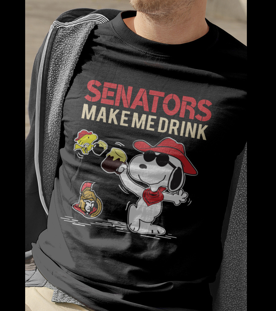 Snoopy Senators Make Me Drink Ottawa Hockey Fan Humor T-Shirt