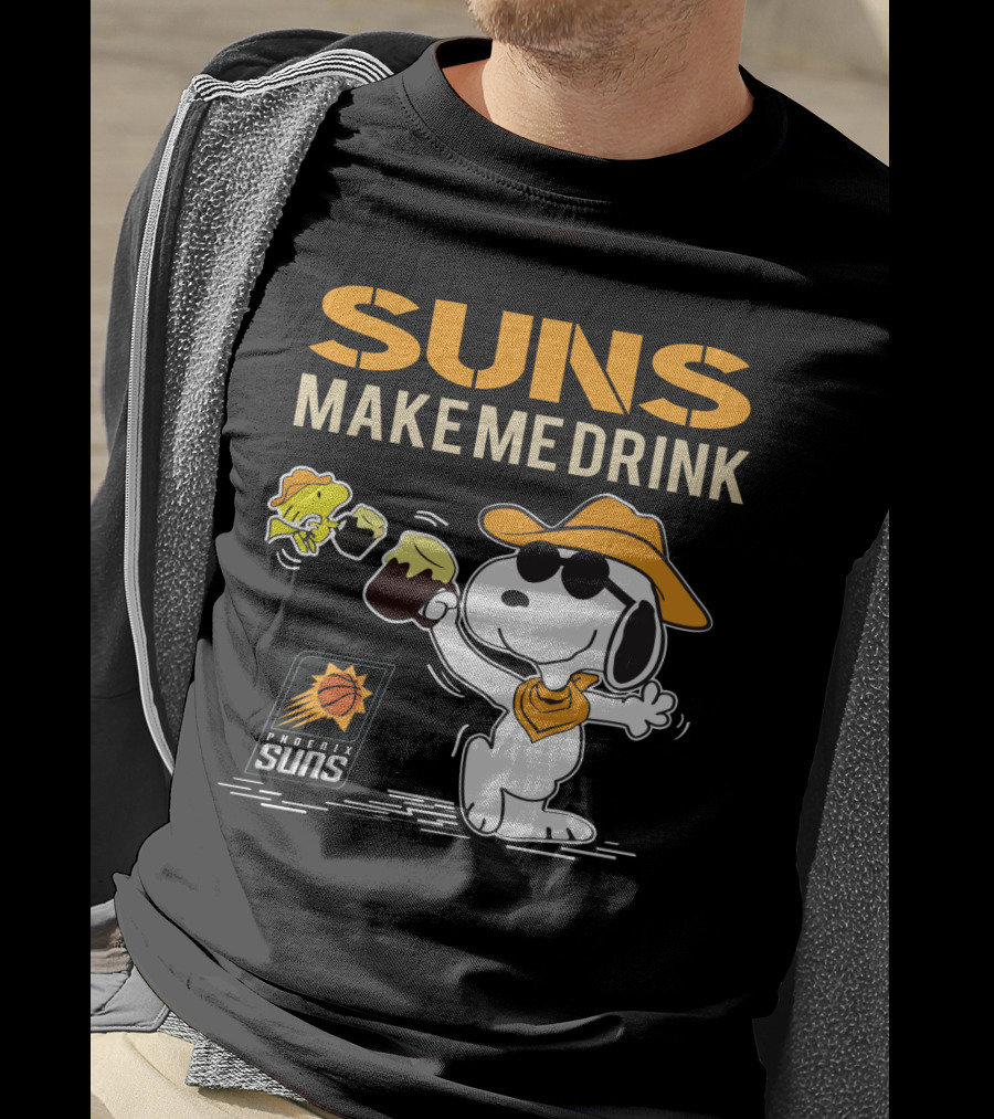 Snoopy Suns Make Me Drink Phoenix Suns Fans T-Shirt