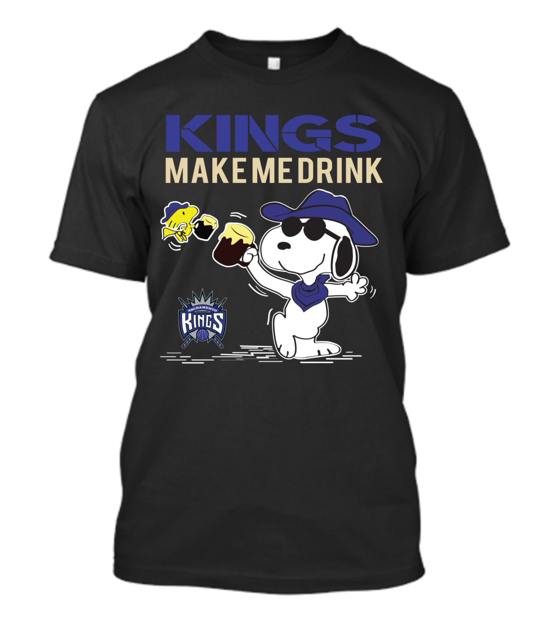 Kings Make Me Drink Sacramento Snoopy Fan Comedy T-Shirt