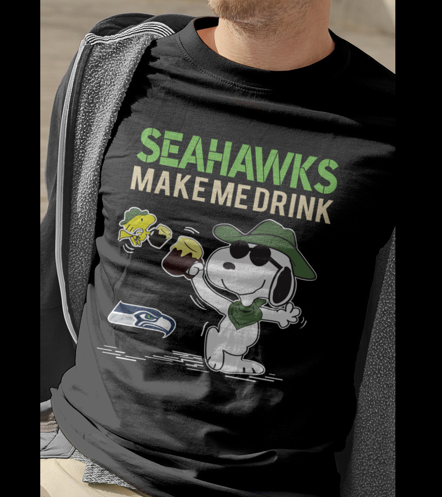 Seattle Seahawks Make Me Drink Snoopy Fan Celebration T-Shirt