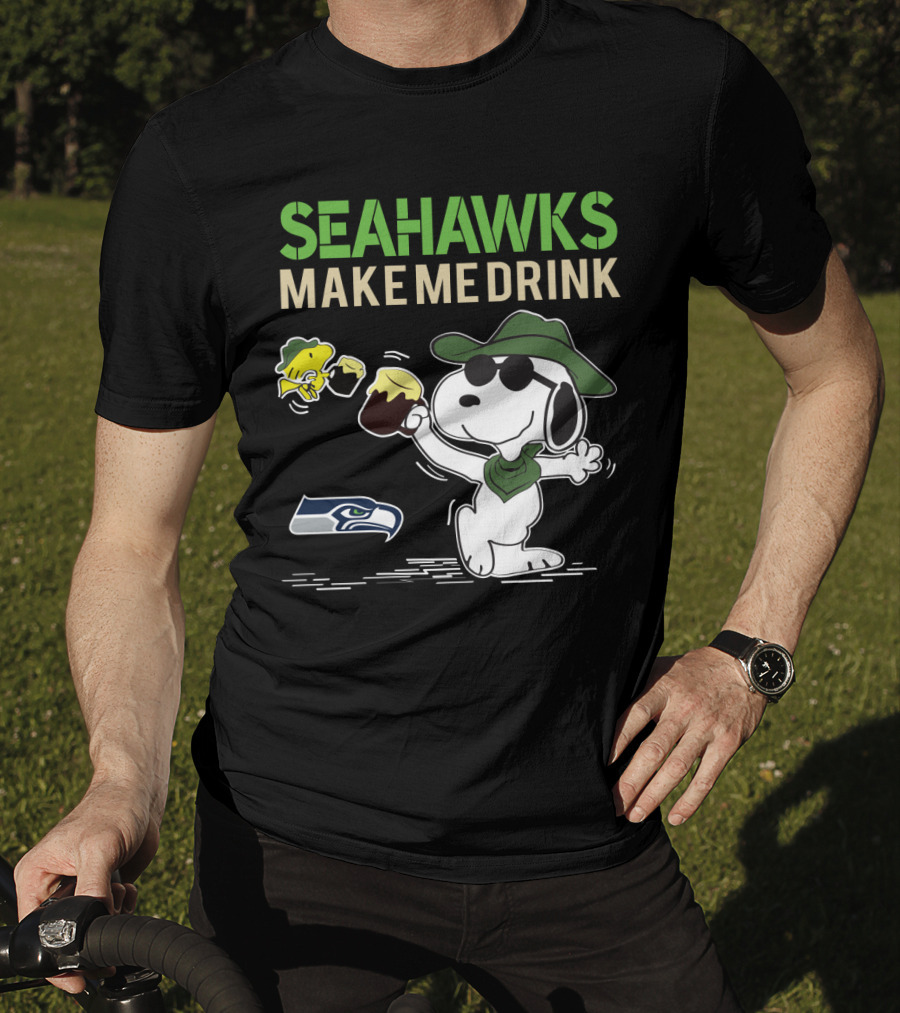 Seattle Seahawks Make Me Drink Snoopy Fan Celebration T-Shirt